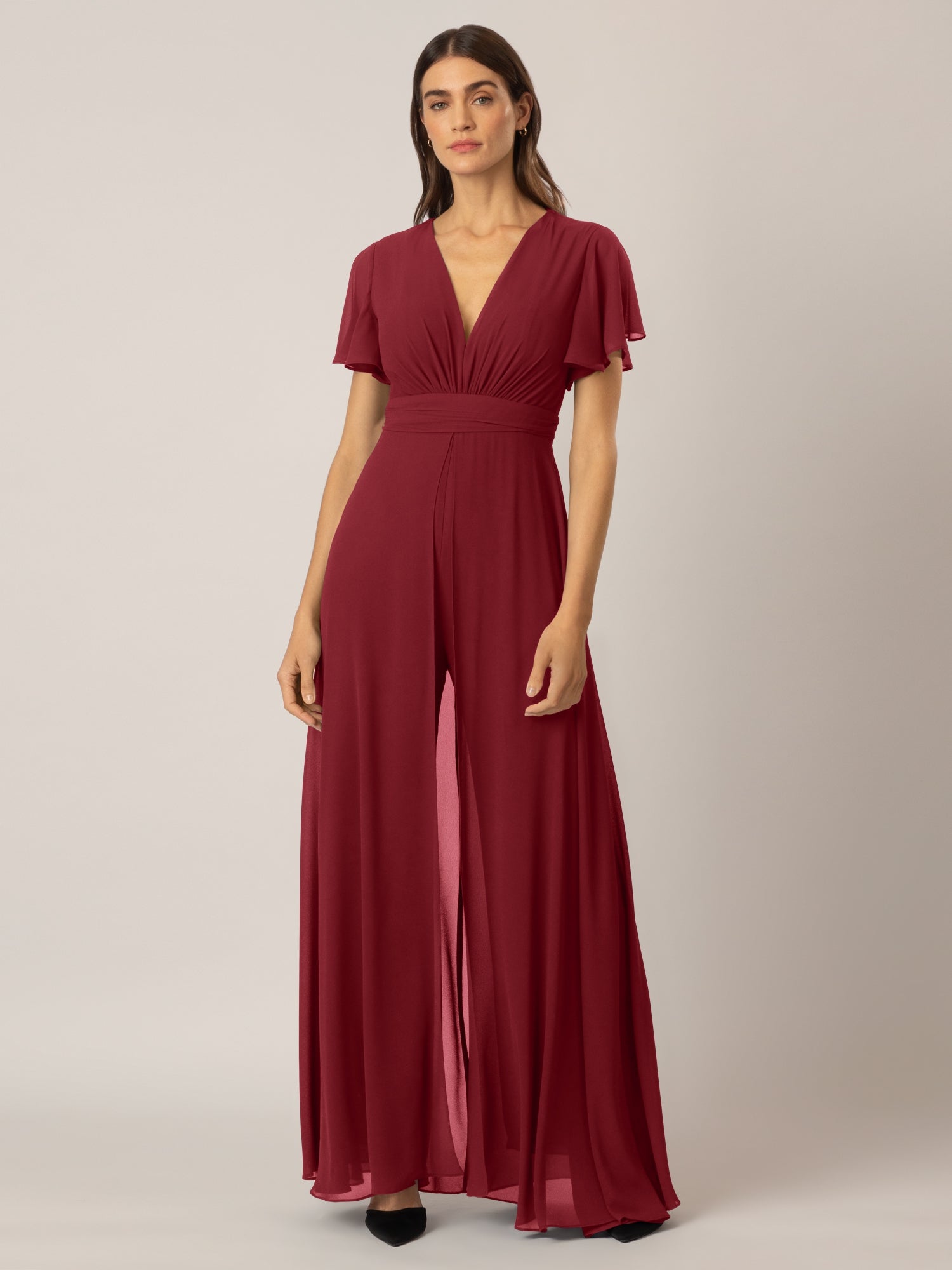 APART Overall aus Chiffon mit Abendkleid Optik | bordeaux