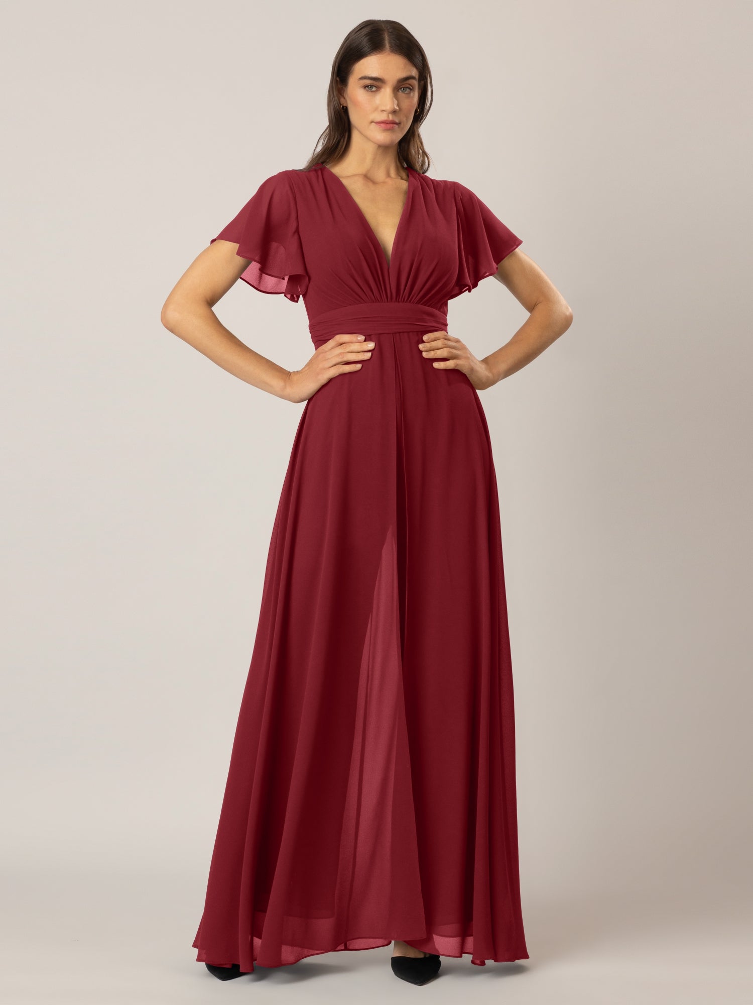 APART Overall aus Chiffon mit Abendkleid Optik | bordeaux