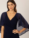 APART Cocktailkleid mit angearbeitetem Chiffoncape | nachtblau