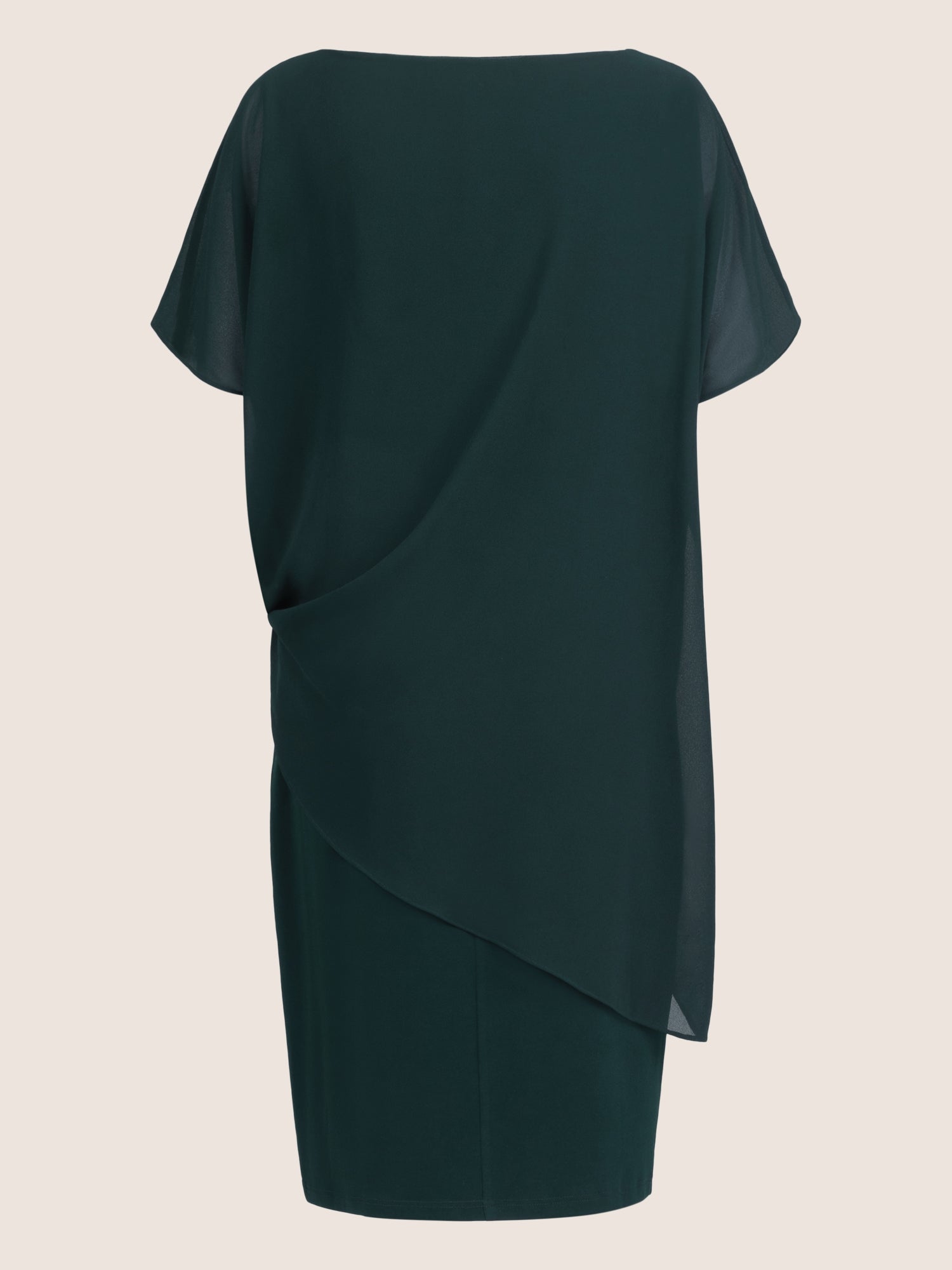 APART Cocktailkleid im Materialmix aus weichem Jersey und Chiffon | emerald