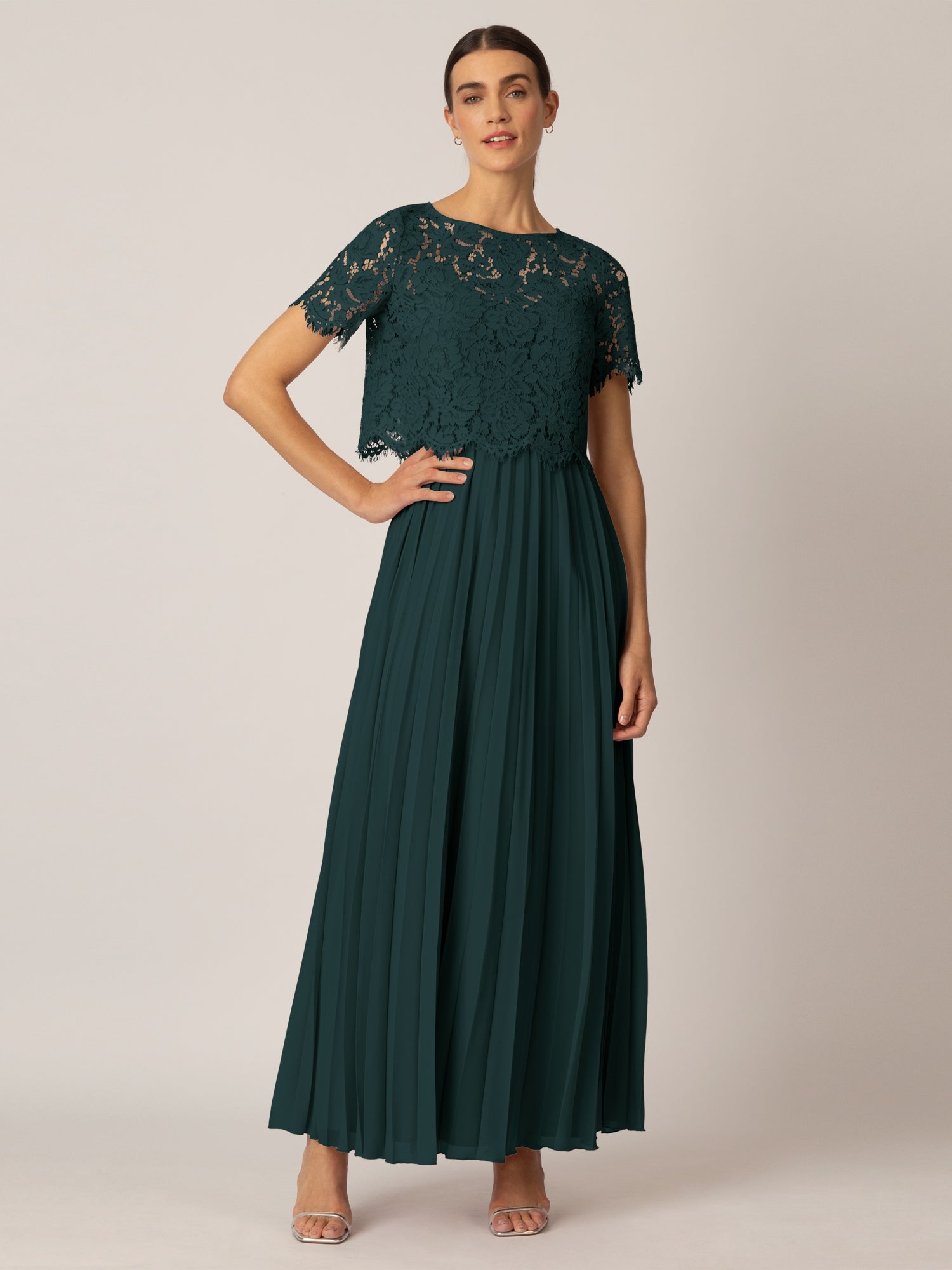 APART Abendkleid mit Spitzenjacke | emerald