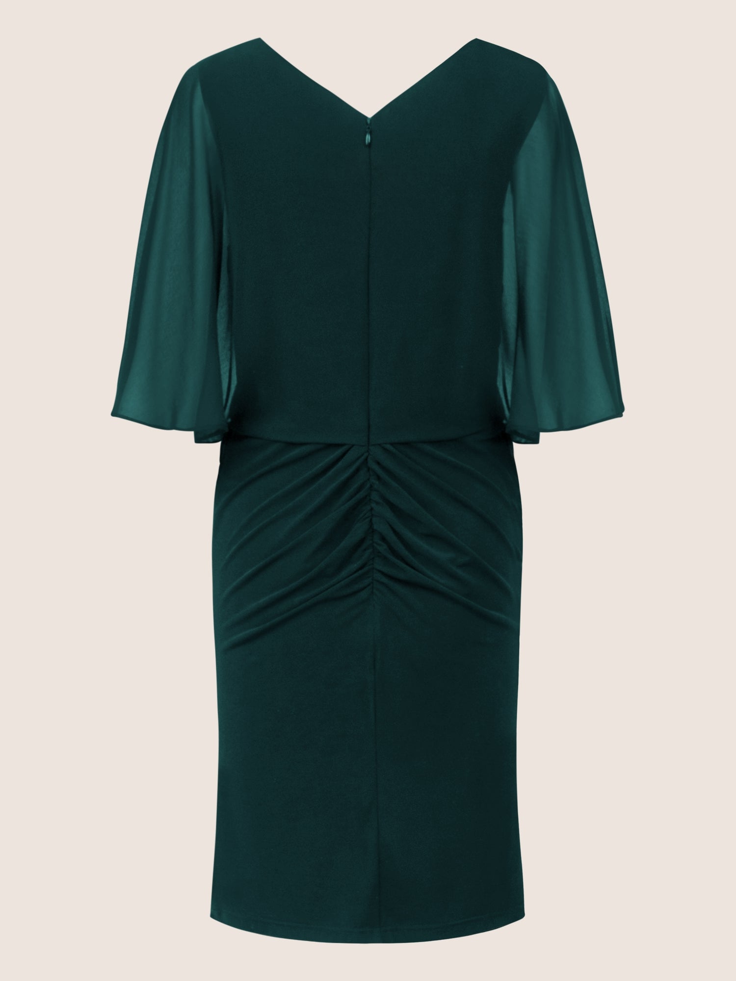 APART Cocktailkleid im Materialmix aus weichem Jersey, Chiffon und shaping Futter | emerald