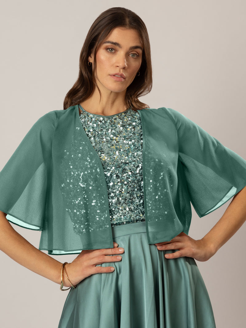 APART Chiffonbolero aus semitransparentem Chiffon | jade