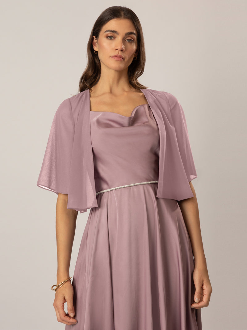 APART Chiffonbolero aus semitransparentem Chiffon | mauve