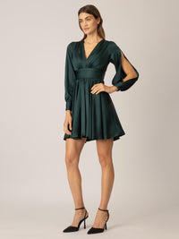 APART Cocktailkleid mit gerafftem Unterbrusteinsatz | emerald