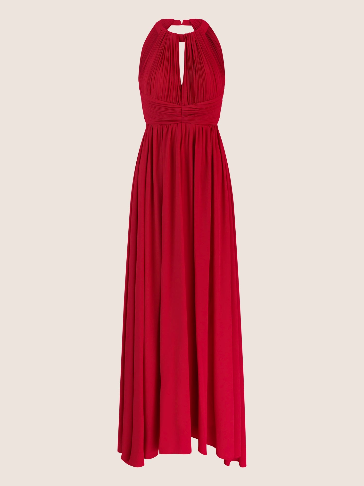 APART Langes Chiffon Kleid mit eleganten Plisseefalten | rot