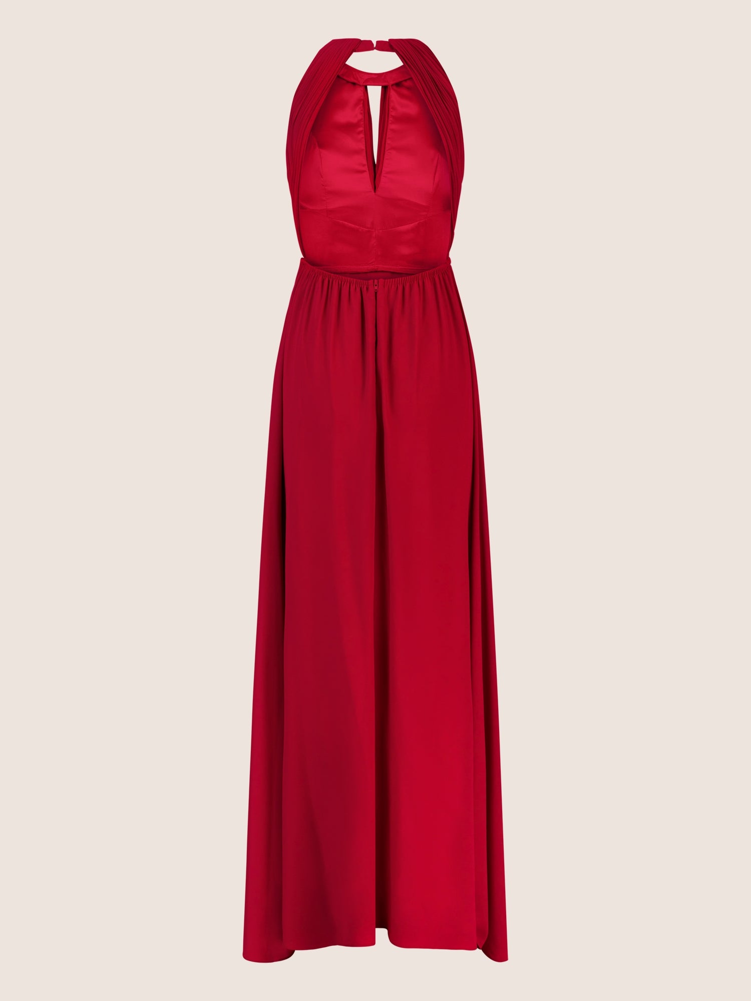 APART Langes Chiffon Kleid mit eleganten Plisseefalten | rot