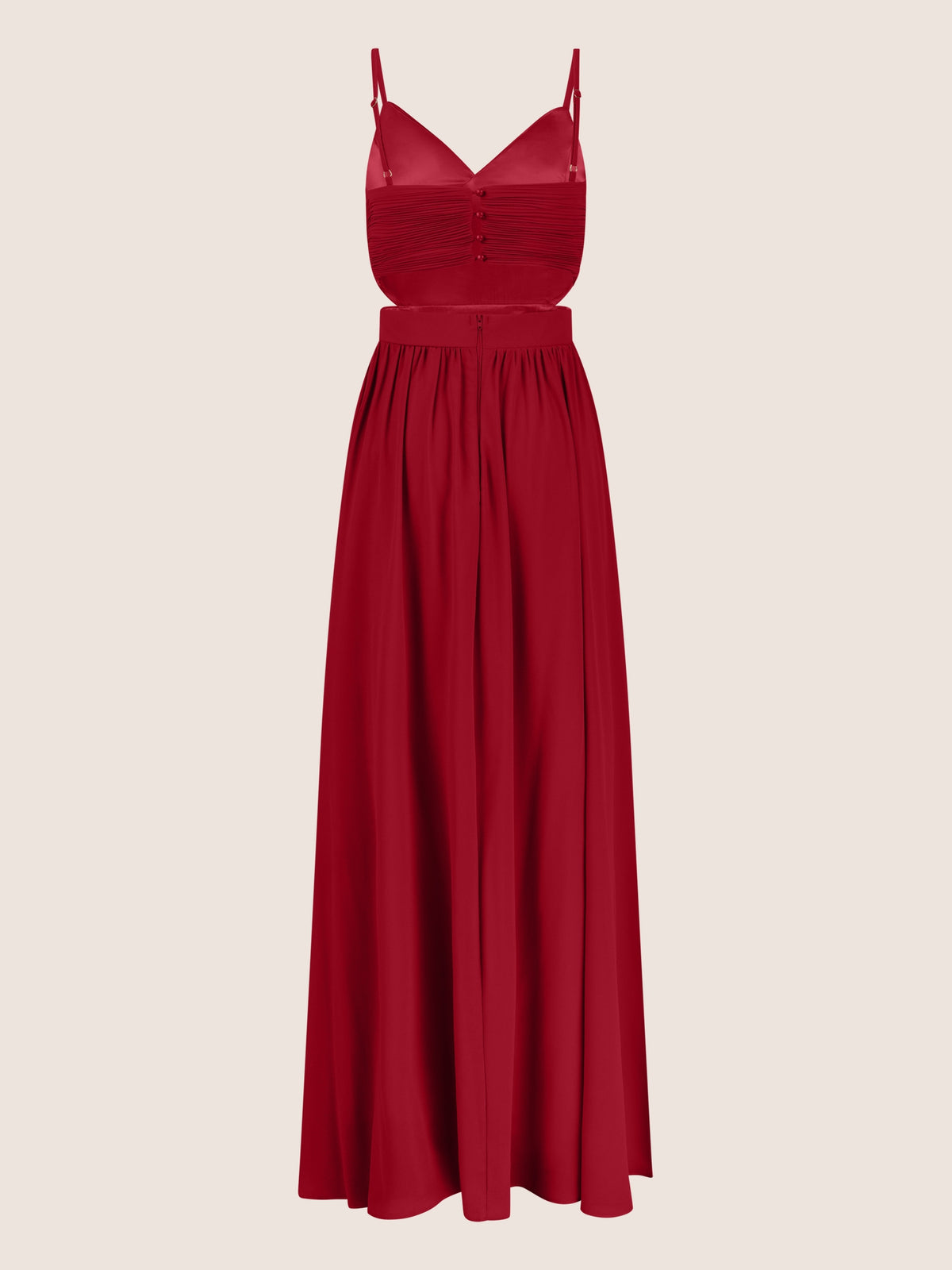 APART Langes Chiffon Kleid mit verstellbaren Spaghettiträgern | rot