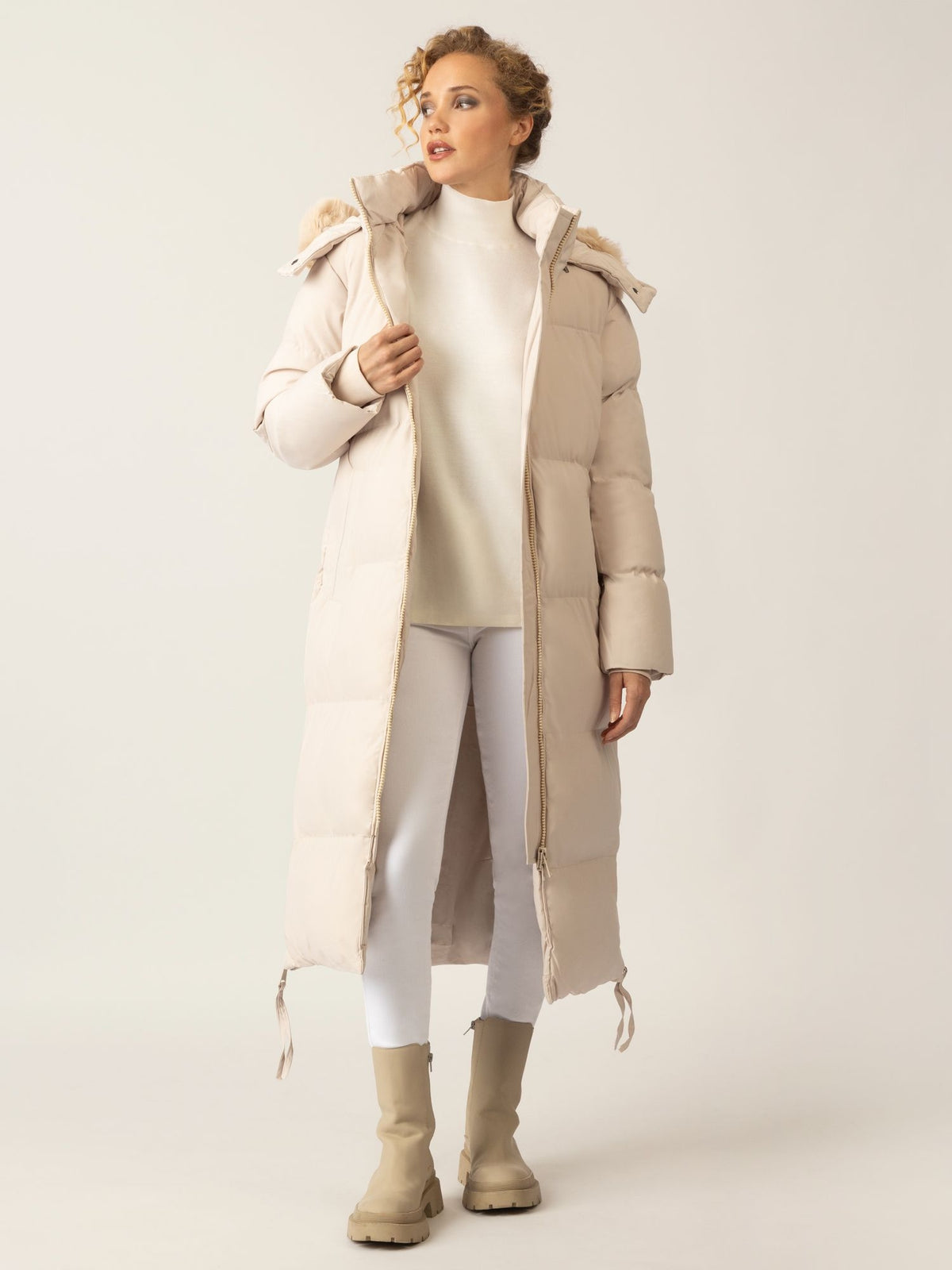 APART Winterjacke mit Reißverschluss für kalte Tage mit Komfort und Stil | beige