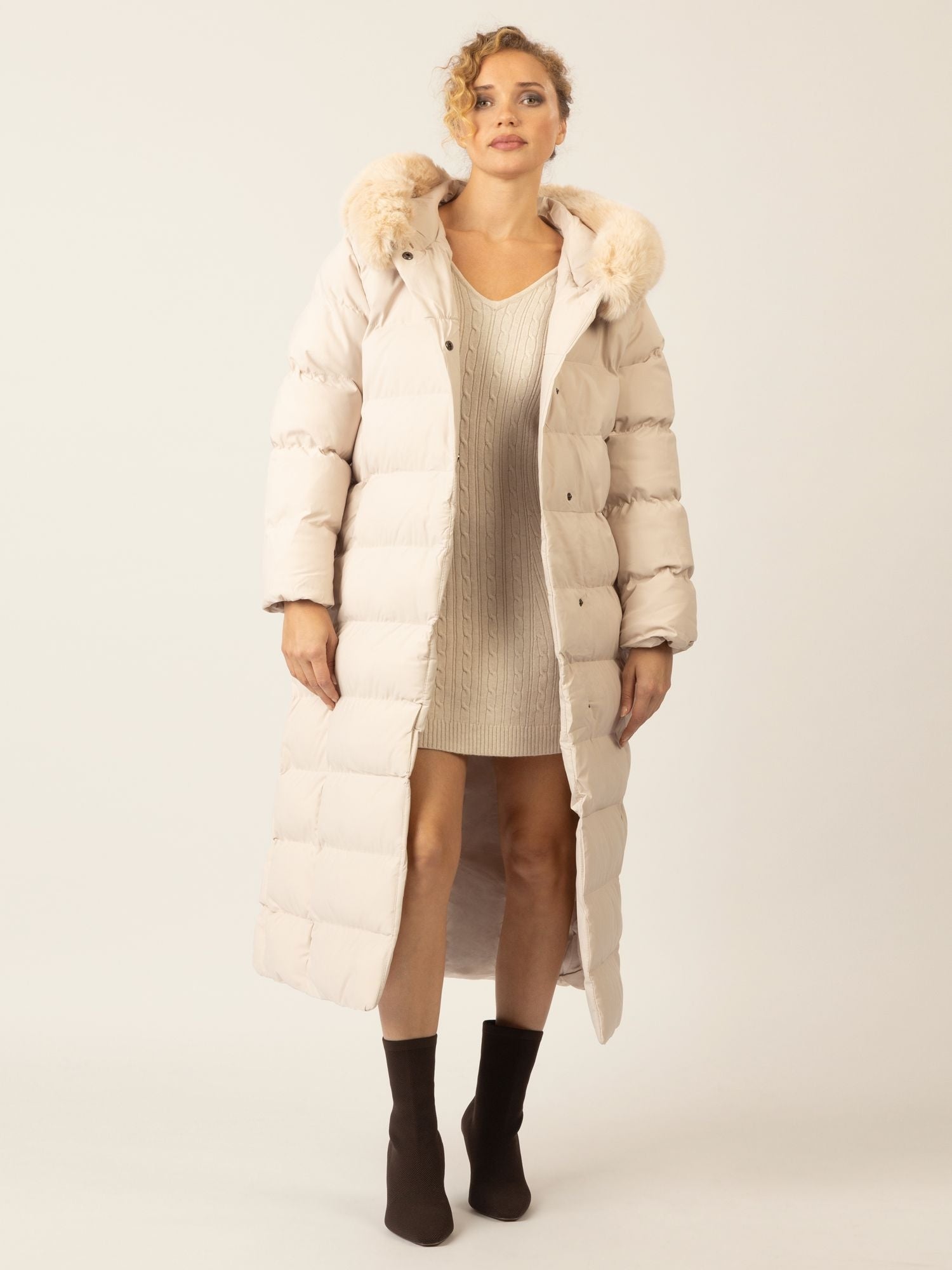 APART Winterjacke mit Reißverschluss für maximalen Schutz im Winter | beige