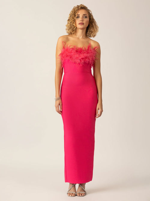 APART Langes Kleid mit Reißverschluss für ein figurschmeichelndes Design | fuchsia image 1