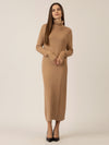 APART elegantes Strickkleid mit Rollkragen | camel