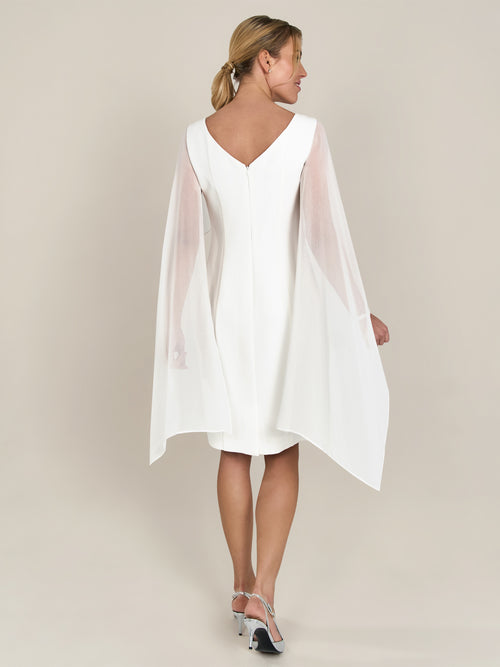 APART Kleid mit Chiffonstola aus einer leicht strukturierten Ware und angearbeitetem Cape | creme image 1