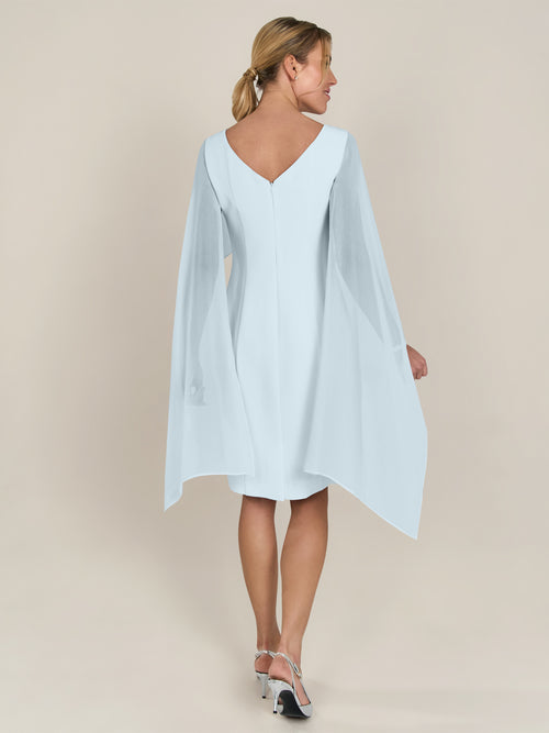 APART Kleid mit Chiffonstola aus einer leicht strukturierten Ware und angearbeitetem Cape | hellblau image 1