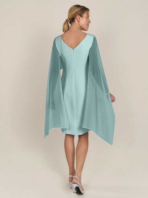 APART Kleid mit Chiffonstola aus einer leicht strukturierten Ware und angearbeitetem Cape | jade image 1