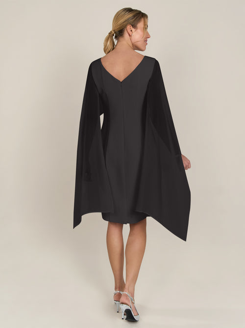 APART Kleid mit Chiffonstola aus einer leicht strukturierten Ware und angearbeitetem Cape | schwarz image 1