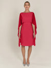 APART Kleid mit Chiffonstola aus einer leicht strukturierten Ware und angearbeitetem Cape | rot