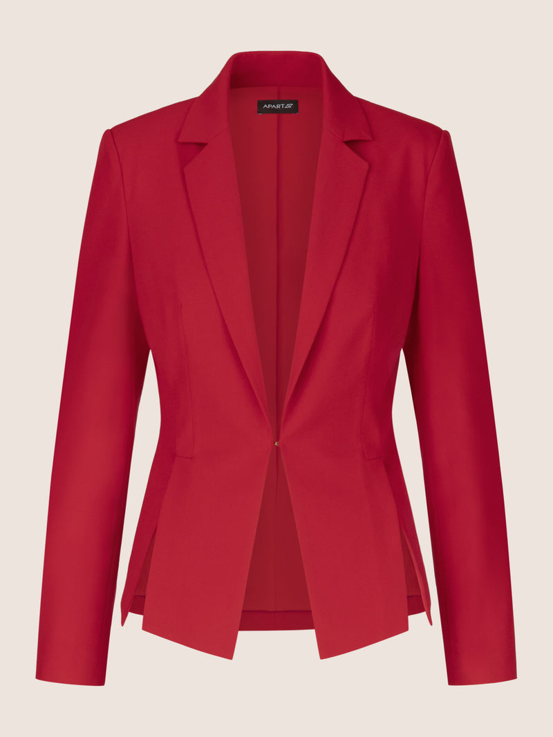 APART Blazer mit langgezogenem Revers und vorne langen Schlitzen | rot