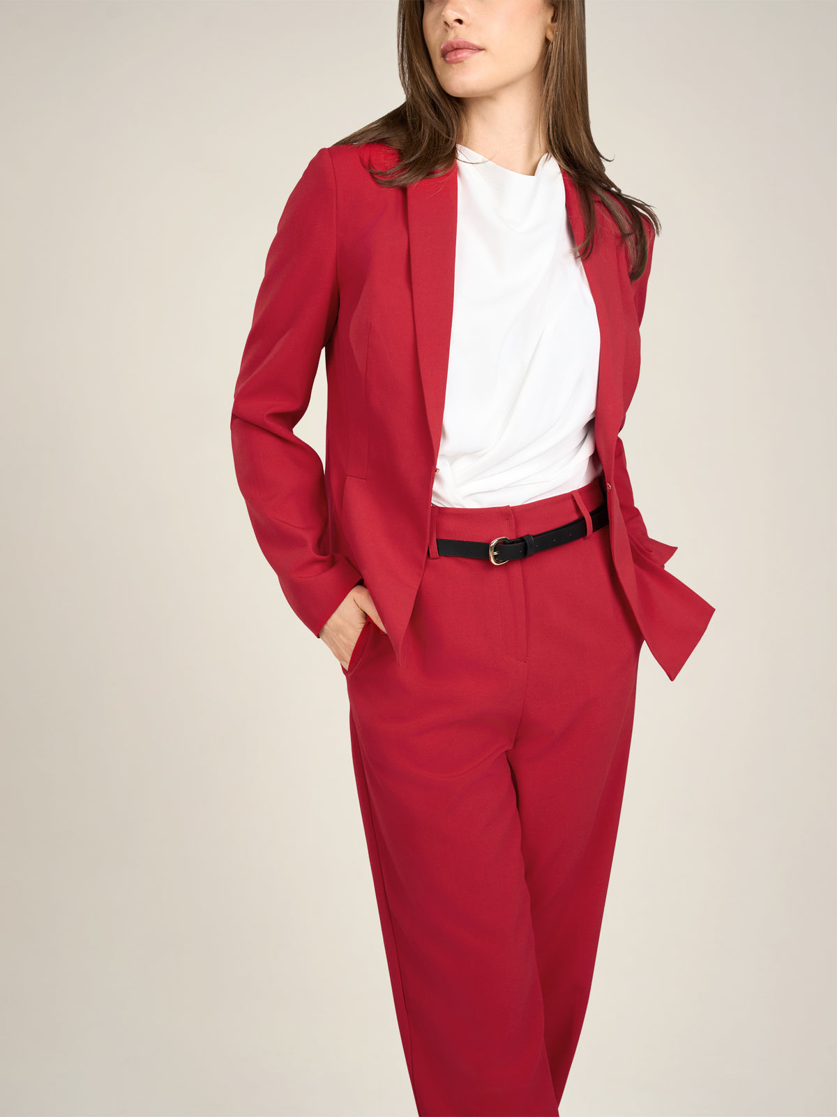 APART Blazer mit langgezogenem Revers und vorne langen Schlitzen | rot