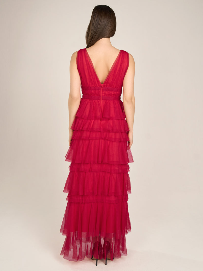 APART Abendkleid aus Jersey mit Mesh | rot