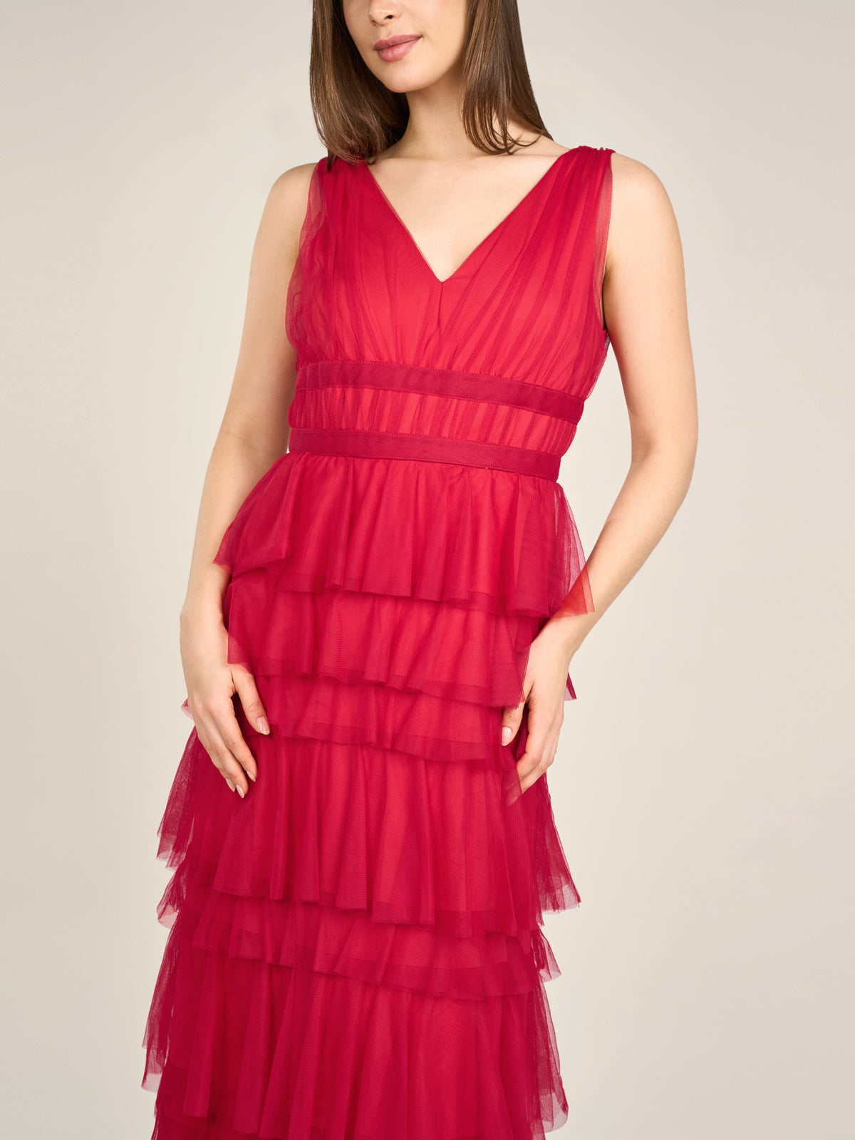 APART Abendkleid aus Jersey mit Mesh | rot