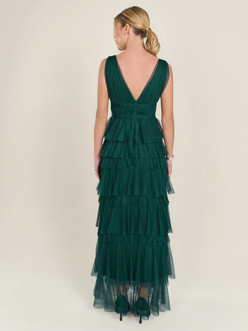 APART Abendkleid aus Jersey mit Mesh | emerald