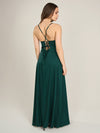 APART Satin-Abendkleid mit Wickeleffekt | emerald