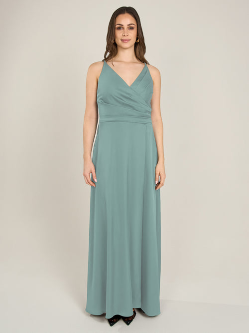 APART Satin-Abendkleid mit Wickeleffekt | jade image 1