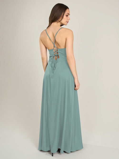 APART Satin-Abendkleid mit Wickeleffekt | jade image 1