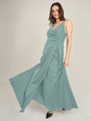 APART Satin-Abendkleid mit Wickeleffekt | jade