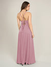 APART Satin-Abendkleid mit Wickeleffekt | mauve