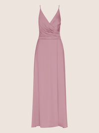 APART Satin-Abendkleid mit Wickeleffekt | mauve