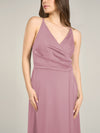 APART Satin-Abendkleid mit Wickeleffekt | mauve