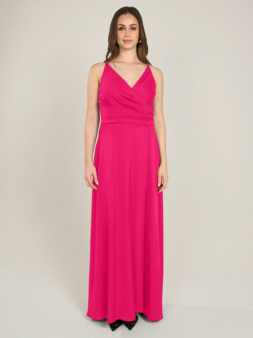 APART Satin-Abendkleid mit Wickeleffekt | pink image 1