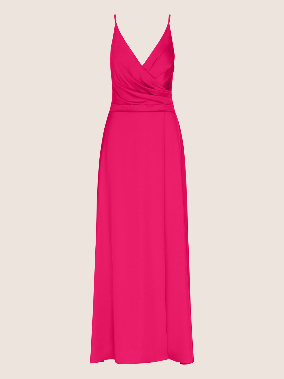 APART Satin-Abendkleid mit Wickeleffekt | pink