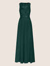 APART Abendkleid im Materialmix aus bestickter Spitze und Chiffon | emerald