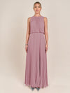 APART Abendkleid mit lose fallendem Sonnenplissee-Part bis zur Taille | mauve