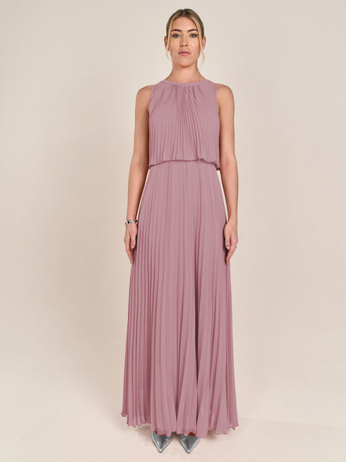 APART Abendkleid mit lose fallendem Sonnenplissee-Part bis zur Taille | mauve image 1