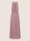 APART Abendkleid mit lose fallendem Sonnenplissee-Part bis zur Taille | mauve