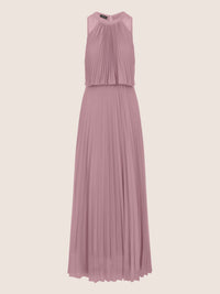 APART Abendkleid mit lose fallendem Sonnenplissee-Part bis zur Taille | mauve