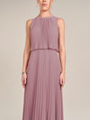 APART Abendkleid mit lose fallendem Sonnenplissee-Part bis zur Taille | mauve