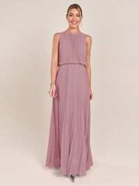 APART Abendkleid mit lose fallendem Sonnenplissee-Part bis zur Taille | mauve