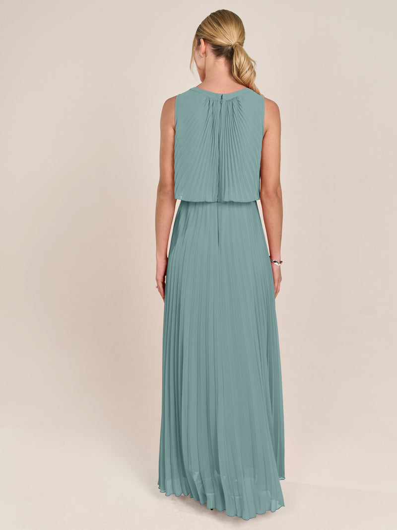 APART Abendkleid mit lose fallendem Sonnenplissee-Part bis zur Taille | jade