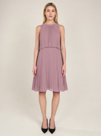 APART Cocktailkleid mit rundem Ausschnitt und schmalem , sichtbaren Halsring | mauve