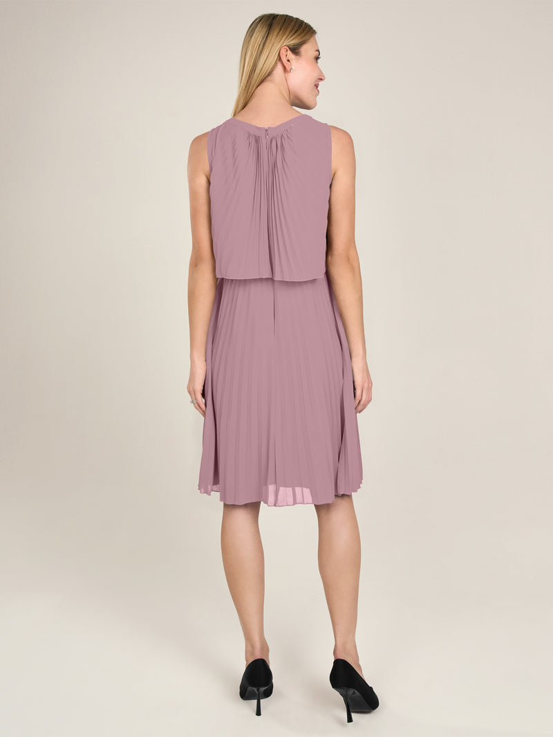 APART Cocktailkleid mit rundem Ausschnitt und schmalem , sichtbaren Halsring | mauve