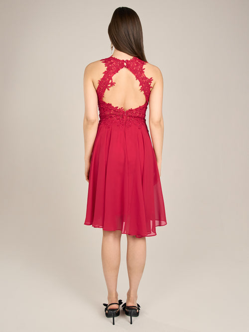 APART Cocktailkleid aus einer plastischen Spitze und Chiffon | rot image 1