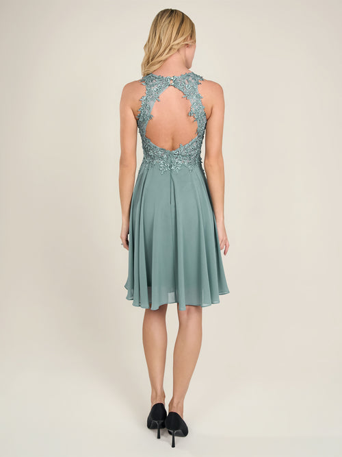 APART Cocktailkleid aus einer plastischen Spitze und Chiffon | jade image 1