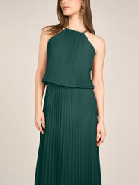 APART Plisseekleid im Neckholder-Stil | emerald