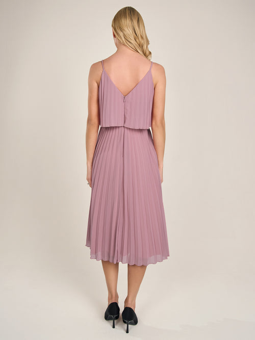 APART kurzes Plisseekleid in 2in1 Optik | mauve image 1