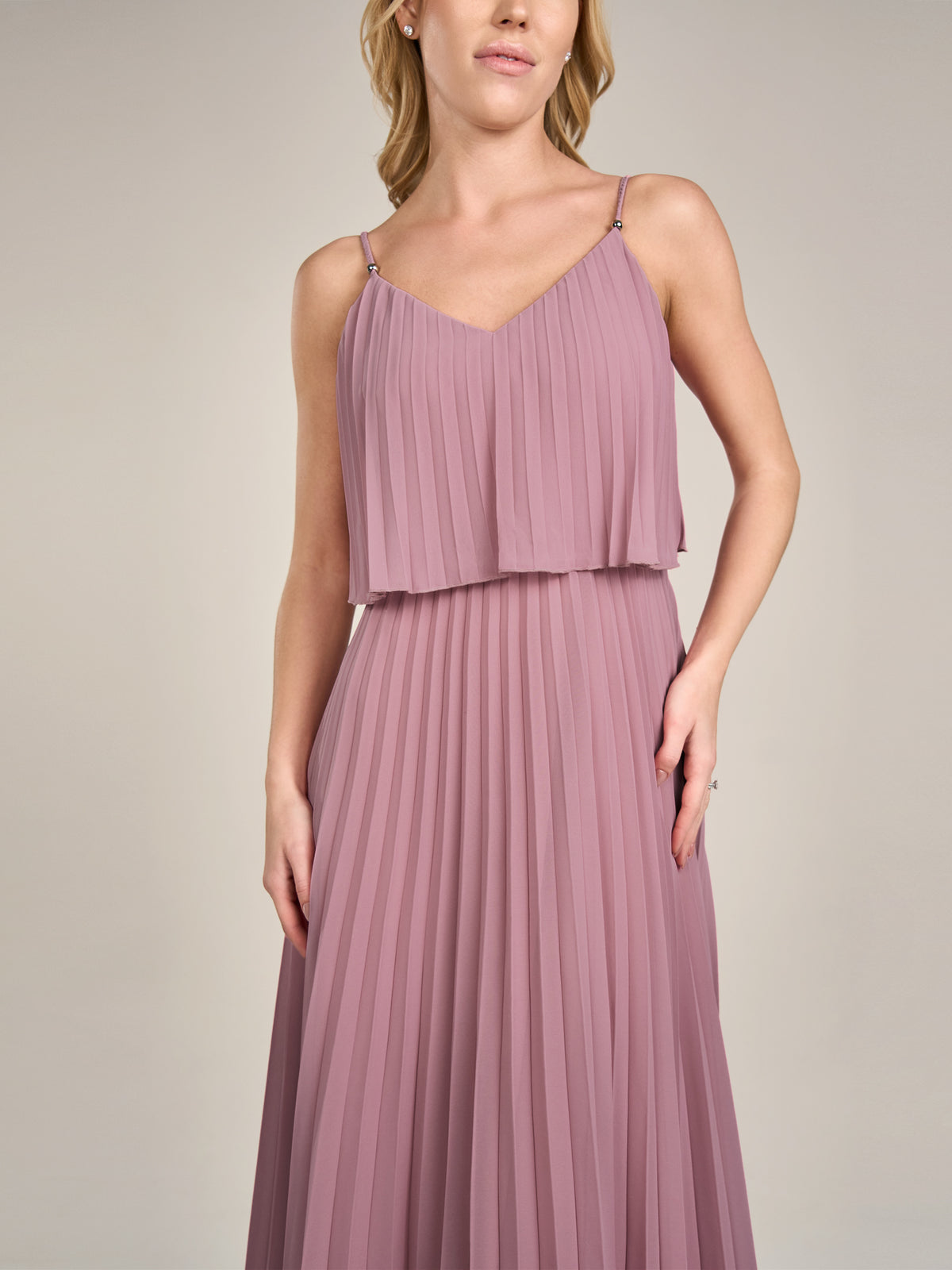 APART kurzes Plisseekleid in 2in1 Optik | mauve